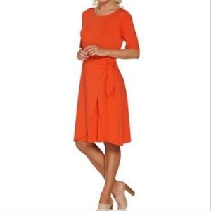 H by Halston Jet Set Jersey Dress with Faux Sarong Tie